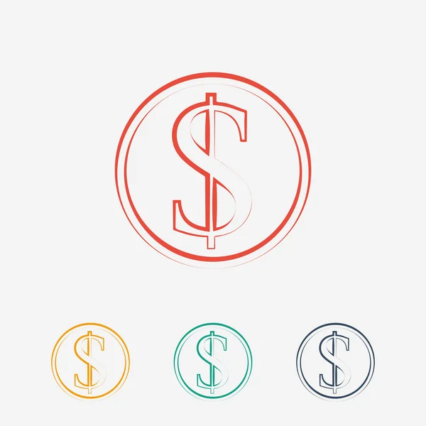 Ícone de dinheiro, estilo de design plano — Vetor de Stock