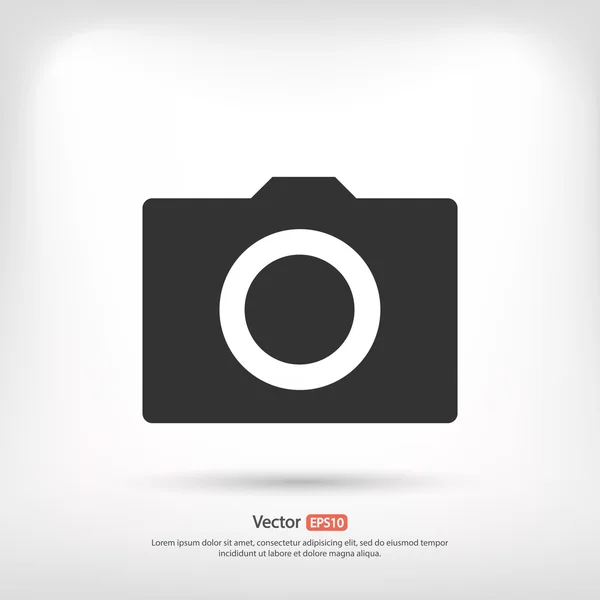 Platte pictogram van de camera — Stockvector