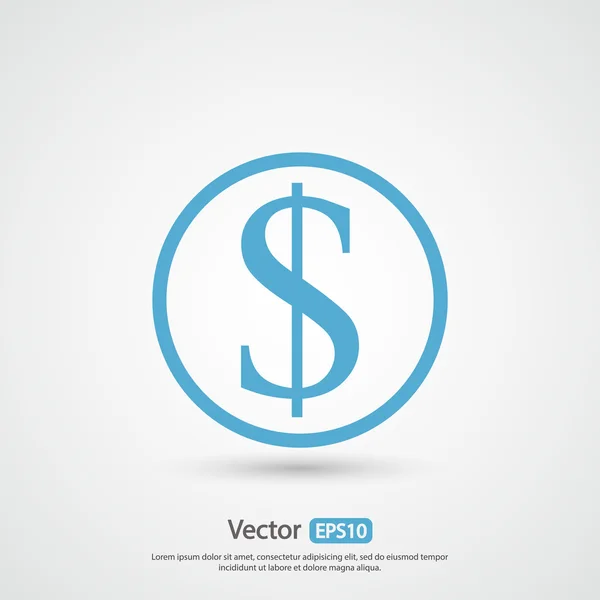 Money icon, Flat design style — Stock Vector