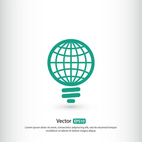 Global gloeilamp pictogram — Stockvector