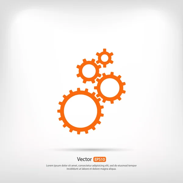 Gears icon, Flat design style — Stock Vector