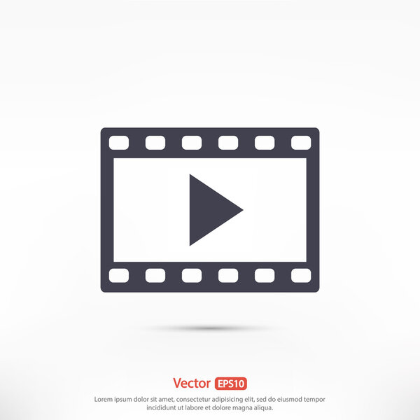 Video icon, flat design