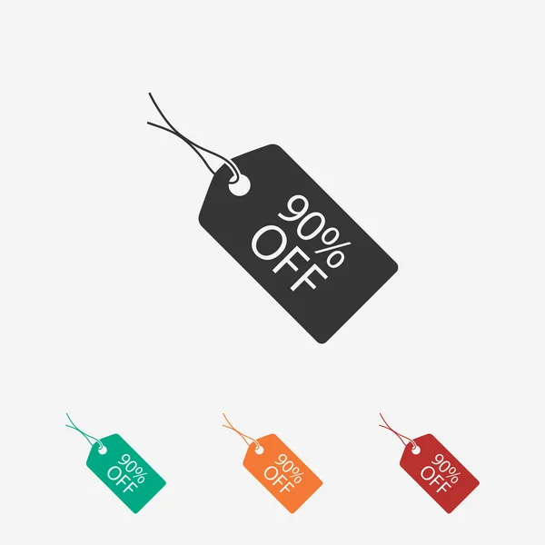 90 percent's tag icon — Stock Vector