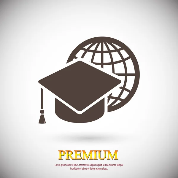 Graduatie cap pictogram — Stockvector