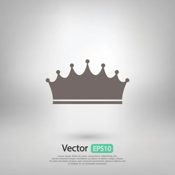 Kronan ikonen, platt designerstil — Stock vektor