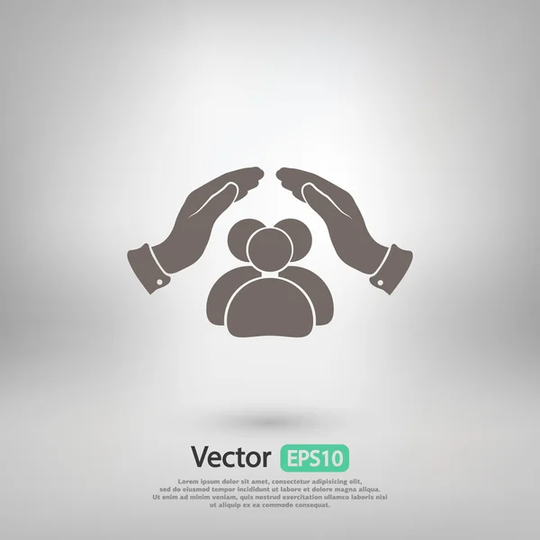 Icono de personas seguras — Vector de stock