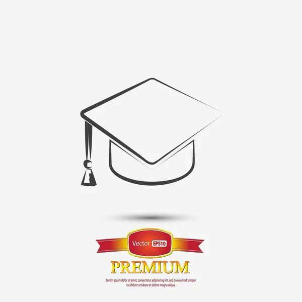 Graduatie cap pictogram — Stockvector