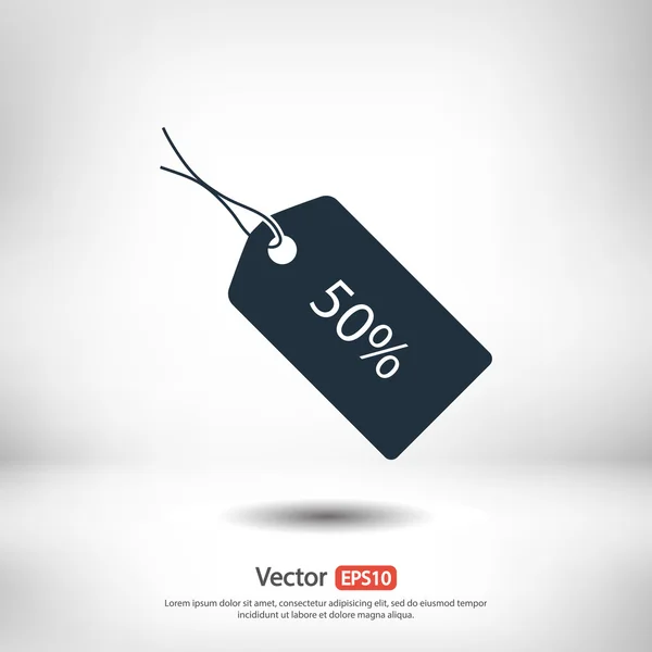 Ícone de etiqueta de 50% — Vetor de Stock