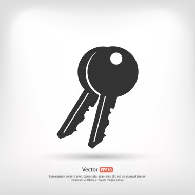 Anahtar simgesi, düz tasarım stili