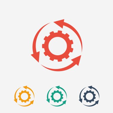 dişli simgesi. Düz tasarım biçimi