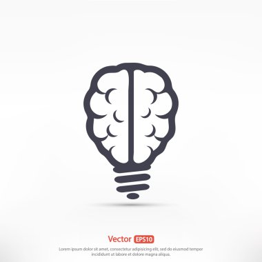 Beyin simge düz tasarım stil