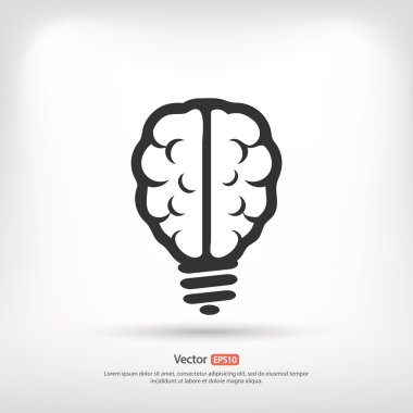 Beyin simge düz tasarım stil