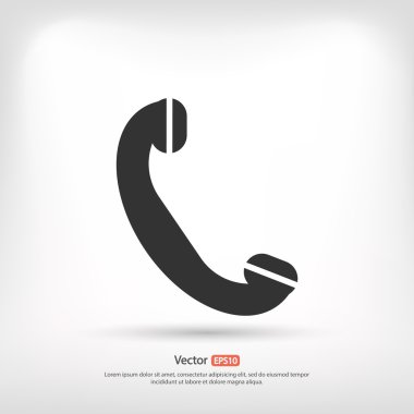 telefon, düz simgesi