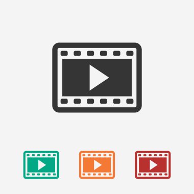 video simgesi, düz tasarım