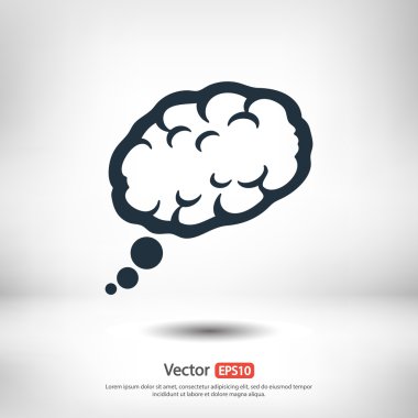 Beyin simge düz tasarım stil