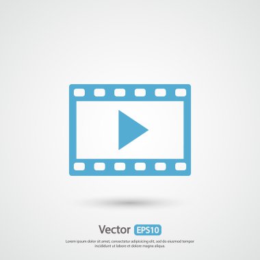 video simgesi, düz tasarım