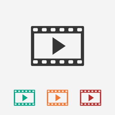 video simgesi, düz tasarım