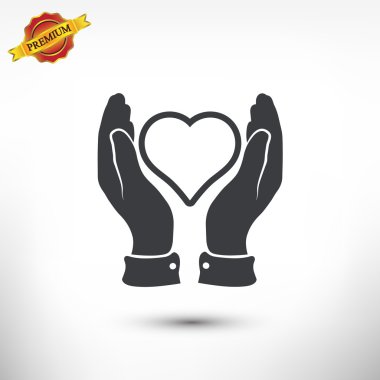 Ellerin simgesinde kalp