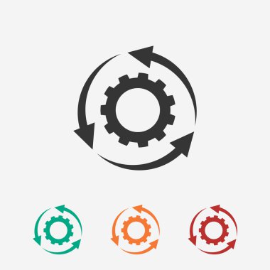 dişli simgesi. Düz tasarım biçimi