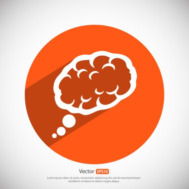 Beyin simge düz tasarım stil