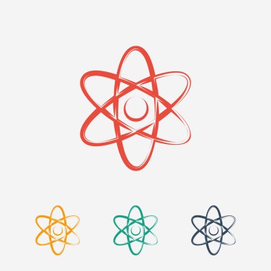 Atom simgesi. düz tasarım