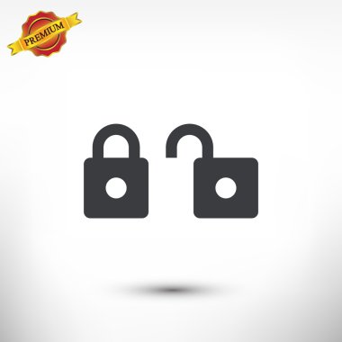 Kilit simgesi, düz tasarım stili