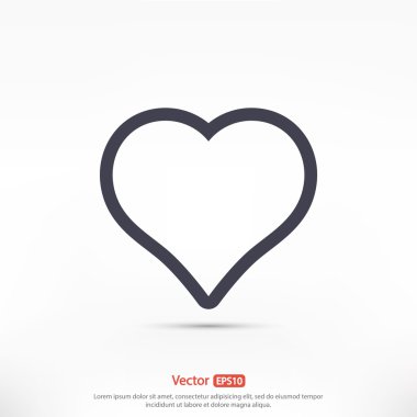 kalp simgesi, düz tasarım