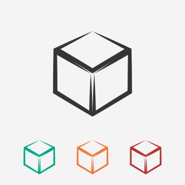 3D küp logo tasarım simgesi
