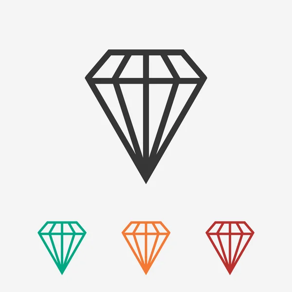 Diament ikona, Płaska konstrukcja — Wektor stockowy