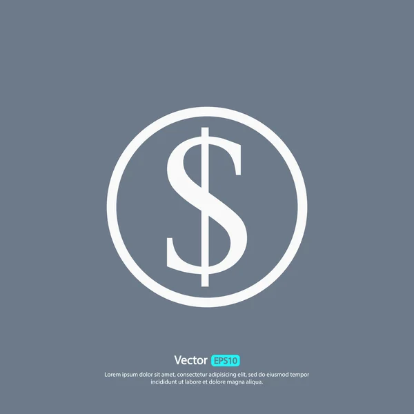 Money icon, Flat design style — Stock Vector