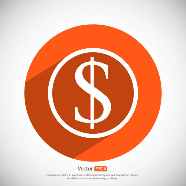 Geld pictogram, platte ontwerpstijl — Stockvector