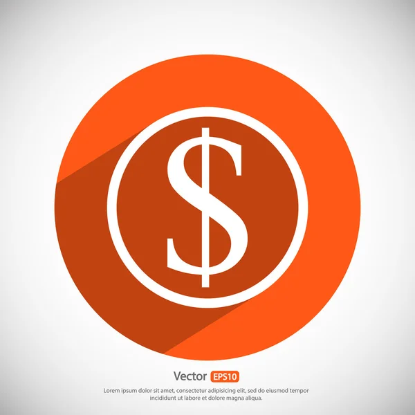 Money icon, Flat design style — Stock Vector