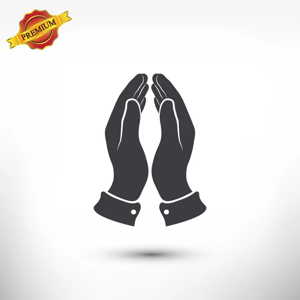 Icono de manos rezando — Vector de stock