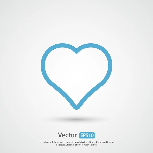 Icono del corazón, diseño plano — Vector de stock