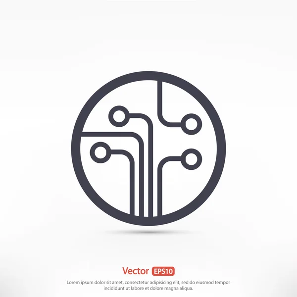 Placa de circuito, ícone de tecnologia —  Vetores de Stock