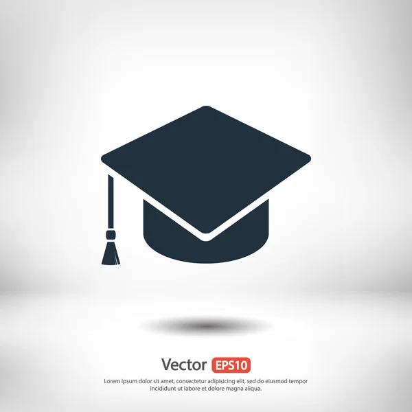 Graduatie cap pictogram — Stockvector