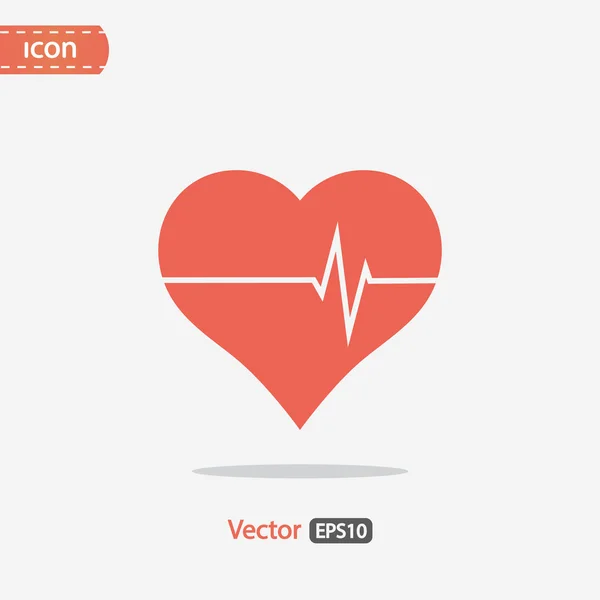 Ícone do coração, design plano — Vetor de Stock