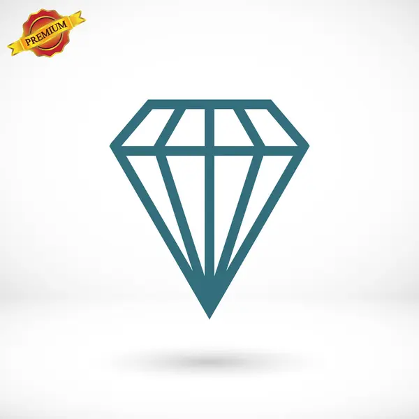 다이아몬드 아이콘, 평면 디자인 — 스톡 벡터