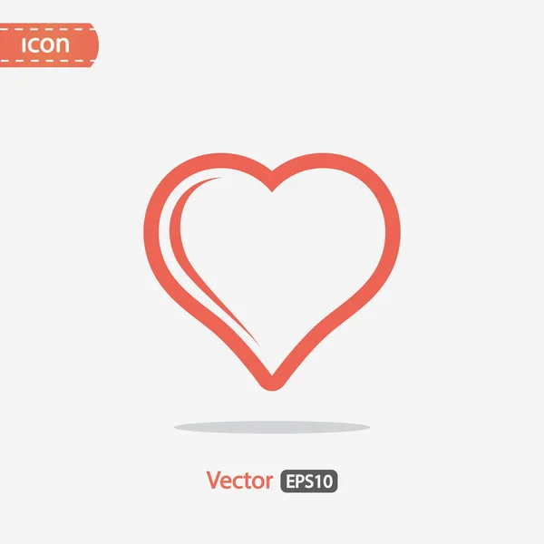 Icono del corazón, diseño plano — Vector de stock