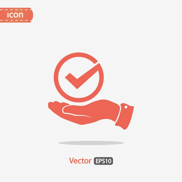 Confirma el icono. Estilo de diseño plano — Vector de stock