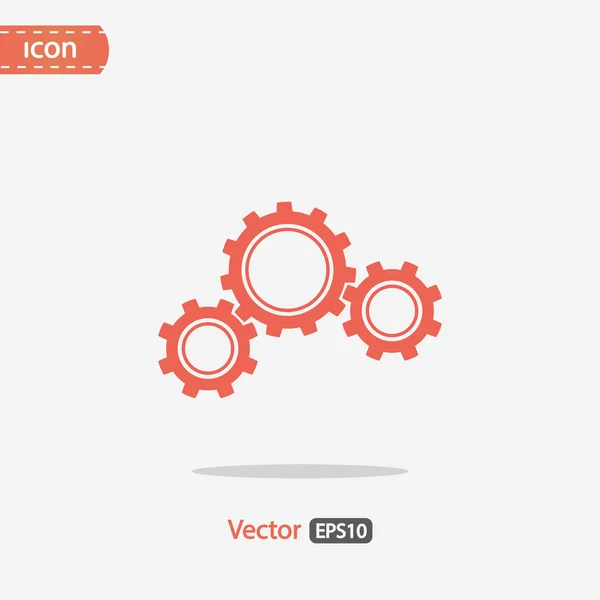 Ícone de engrenagens, estilo de design plano — Vetor de Stock