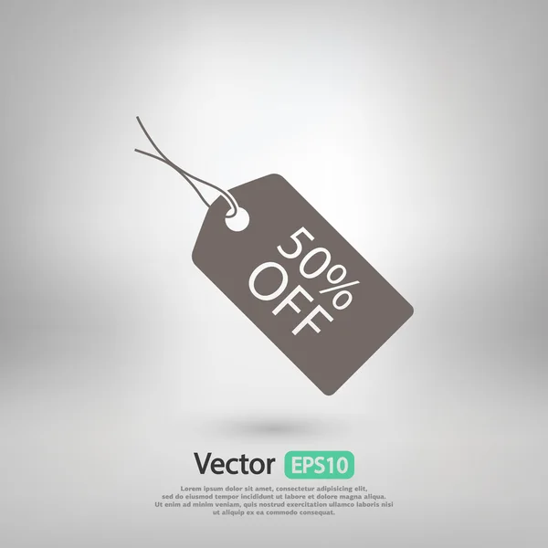 50 por ciento icono de etiqueta — Vector de stock