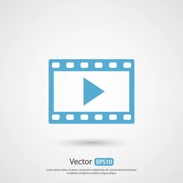 Icono de vídeo, diseño plano — Vector de stock