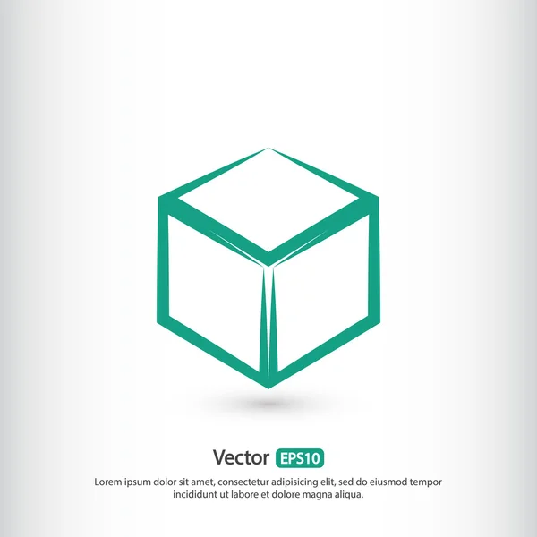 3d cubo logo icona di design — Vettoriale Stock