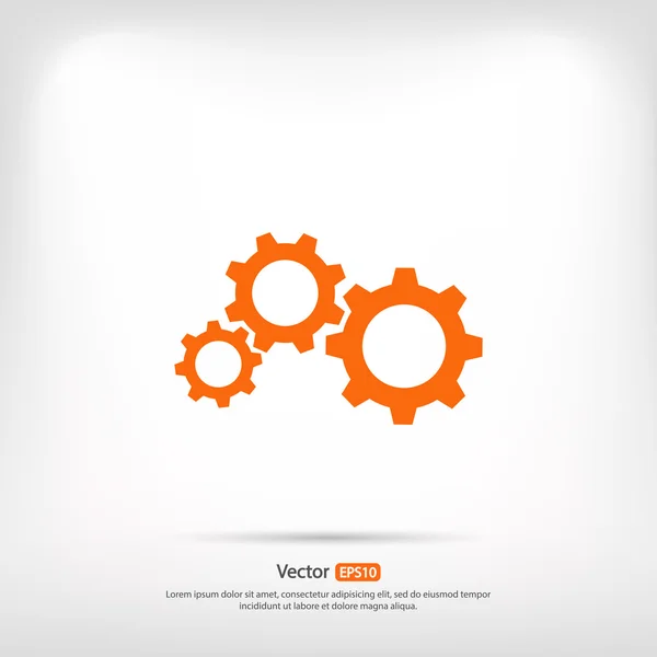 Gears icon, Flat design style — Stock Vector