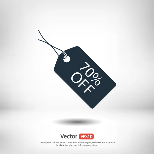 70 percent's tag icon — Stock Vector