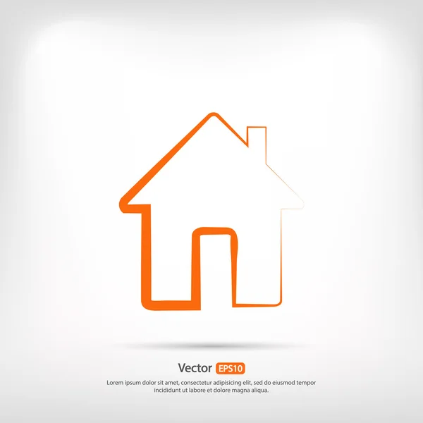 Casa plana icono . — Vector de stock