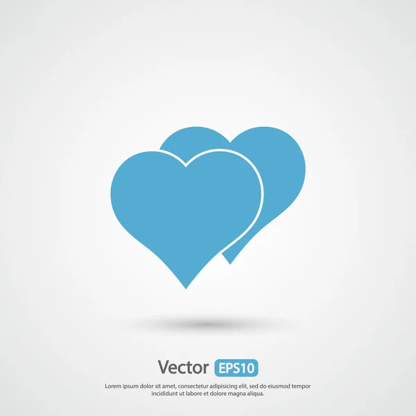 Hart pictogram, platte ontwerp — Stockvector