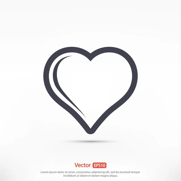 Ícone do coração, design plano —  Vetores de Stock