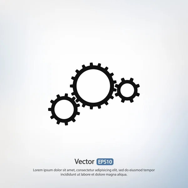Ikona Gears, plochý design stylu — Stockový vektor